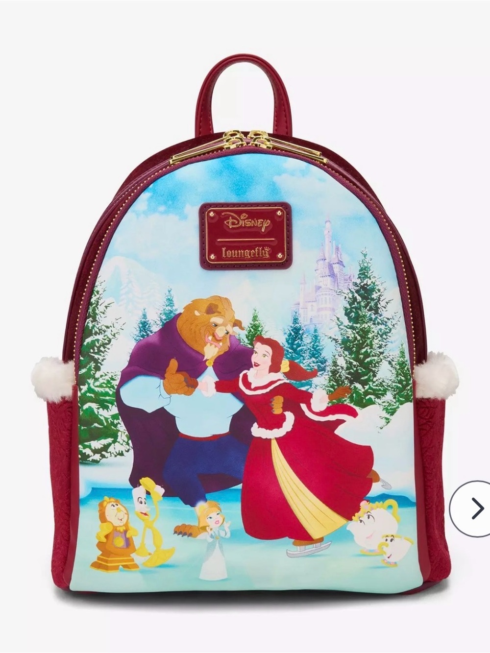 Loungefly Disney Beauty and the Beast Winter Ice Skating Mini Backpack